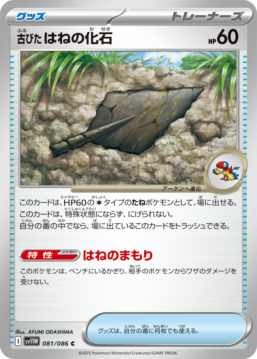 [SV11W]C 古びたはねの化石（ホワイトフレア 081/098 トレーナーズ Iレギュ）[SV11W081]