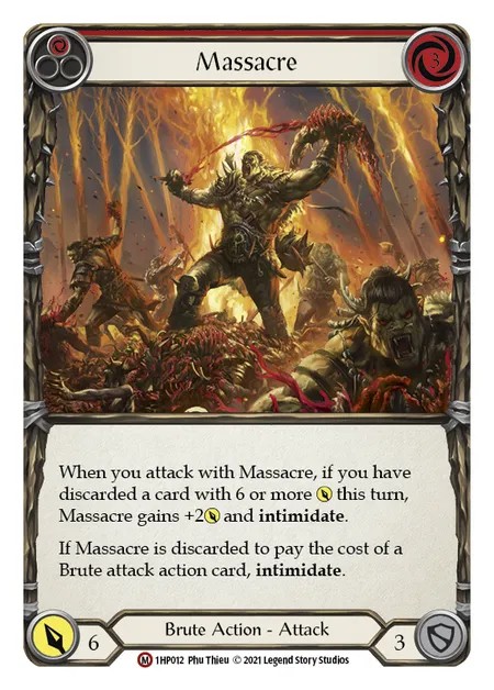 [1HP012]Massacre[Majestic]（History Pack 1 Brute Action Attack Red）【FleshandBlood FaB】