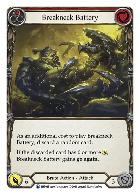 [1HP016]Breakneck Battery[Rare]（History Pack 1 Brute Action Attack Red）【FleshandBlood FaB】