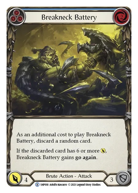 [1HP018]Breakneck Battery[Rare]（History Pack 1 Brute Action Attack Blue）【FleshandBlood FaB】