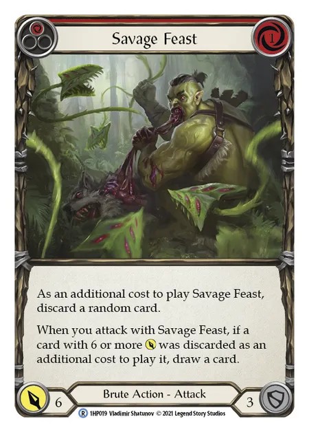 [1HP019]Savage Feast[Rare]（History Pack 1 Brute Action Attack Red）【FleshandBlood FaB】