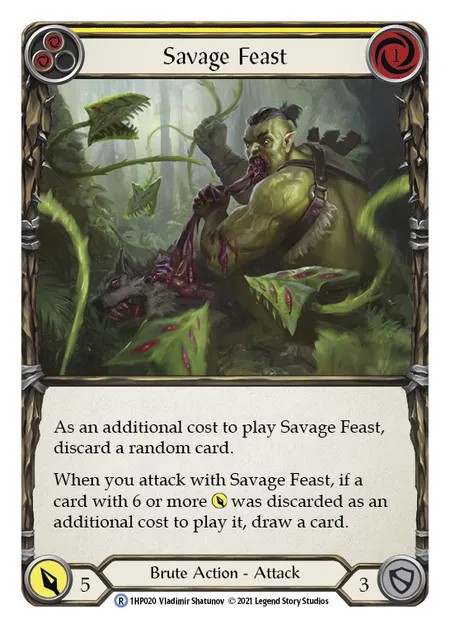 [1HP020]Savage Feast[Rare]（History Pack 1 Brute Action Attack Yellow）【FleshandBlood FaB】