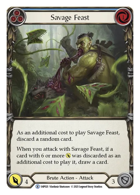 [1HP021]Savage Feast[Rare]（History Pack 1 Brute Action Attack Blue）【FleshandBlood FaB】