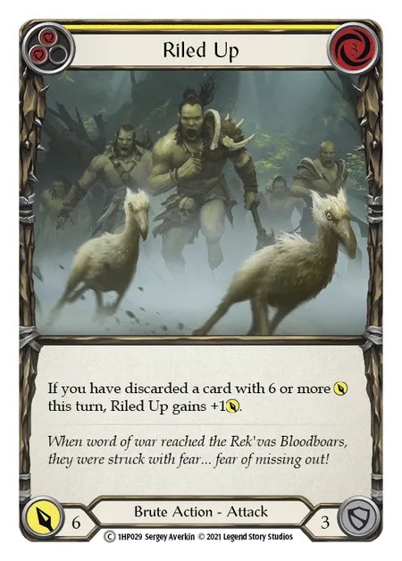 [1HP029]Riled Up[Common]（History Pack 1 Brute Action Attack Yellow）【FleshandBlood FaB】