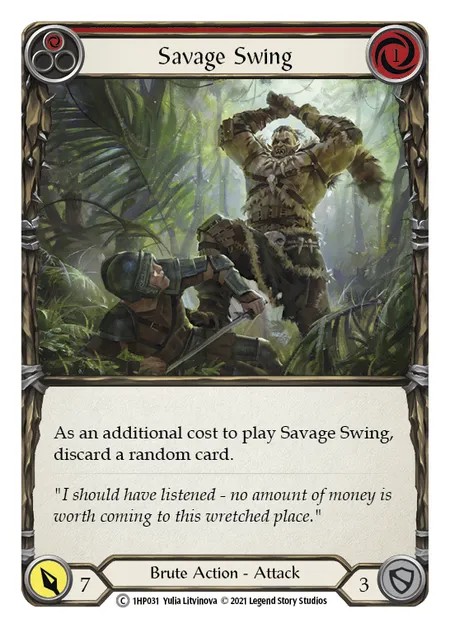 [1HP031]Savage Swing[Common]（History Pack 1 Brute Action Attack Red）【FleshandBlood FaB】