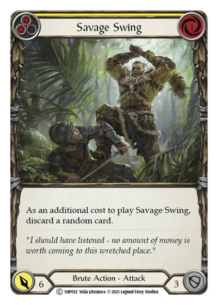 [1HP032]Savage Swing[Common]（History Pack 1 Brute Action Attack Yellow）【FleshandBlood FaB】
