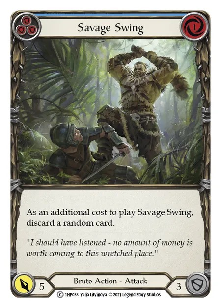 [1HP033]Savage Swing[Common]（History Pack 1 Brute Action Attack Blue）【FleshandBlood FaB】