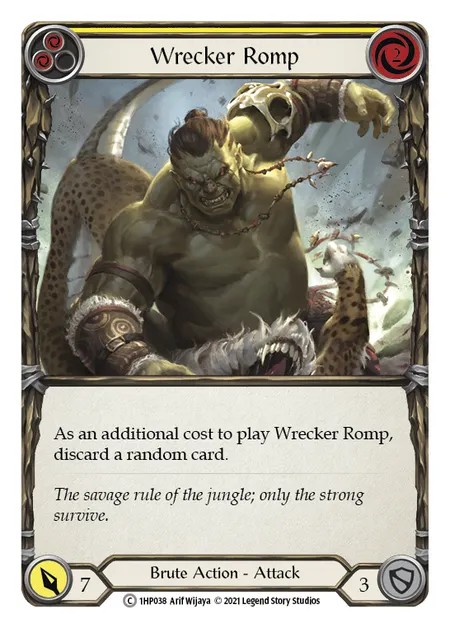 [1HP038]Wrecker Romp[Common]（History Pack 1 Brute Action Attack Yellow）【FleshandBlood FaB】