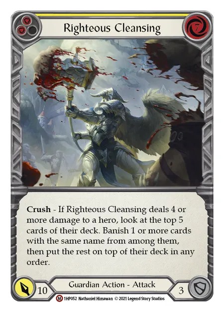 [1HP052]Righteous Cleansing[Majestic]（History Pack 1 Guardian Action Attack Yellow）【FleshandBlood FaB】