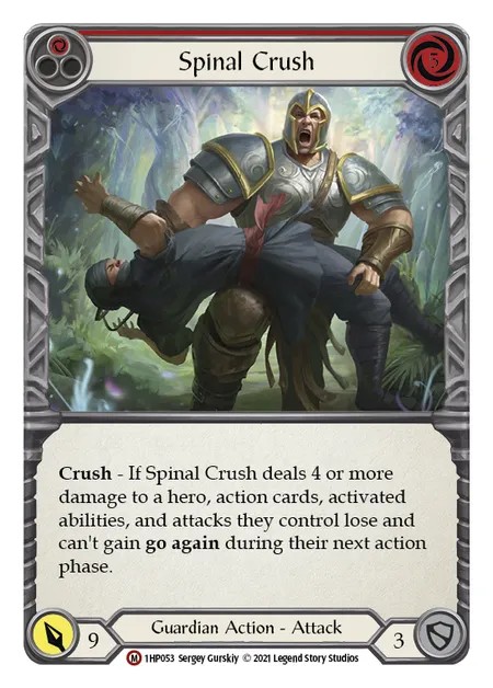 [1HP053]Spinal Crush[Majestic]（History Pack 1 Guardian Action Attack Red）【FleshandBlood FaB】