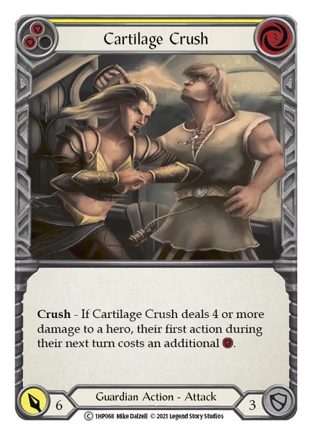 [1HP068]Cartilage Crush[Common]（History Pack 1 Guardian Action Attack Yellow）【FleshandBlood FaB】
