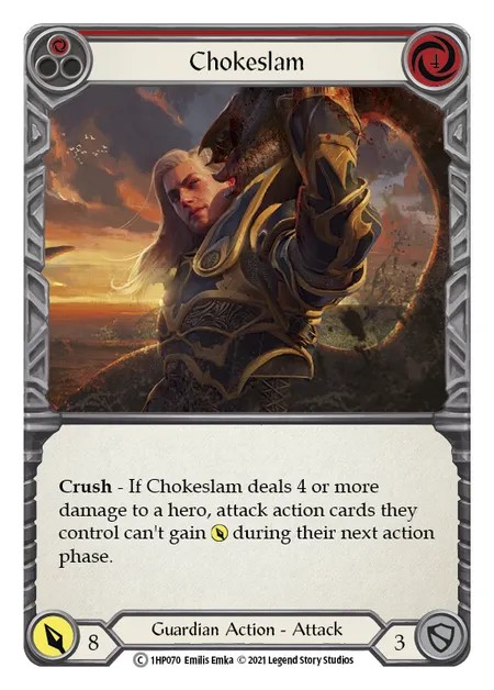 [1HP070]Chokeslam[Common]（History Pack 1 Guardian Action Attack Red）【FleshandBlood FaB】