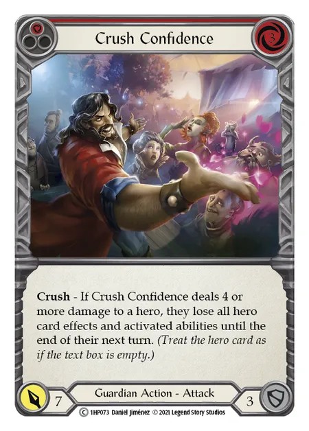 [1HP073]Crush Confidence[Common]（History Pack 1 Guardian Action Attack Red）【FleshandBlood FaB】