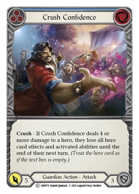 [1HP075]Crush Confidence[Common]（History Pack 1 Guardian Action Attack Blue）【FleshandBlood FaB】