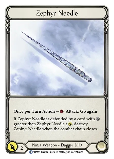 [1HP093]Zephyr Needle[Rare]（History Pack 1 Ninja Weapon 1H Dagger）【FleshandBlood FaB】