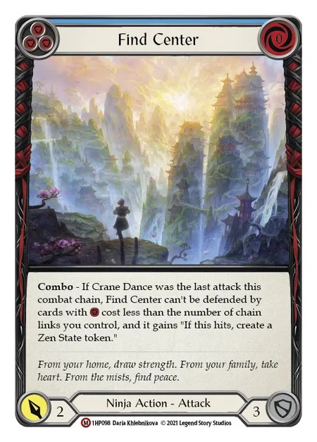 [1HP098]Find Center[Majestic]（History Pack 1 Ninja Action Attack Blue）【FleshandBlood FaB】