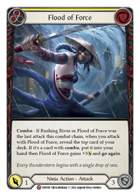 [1HP099]Flood of Force[Majestic]（History Pack 1 Ninja Action Attack Yellow）【FleshandBlood FaB】