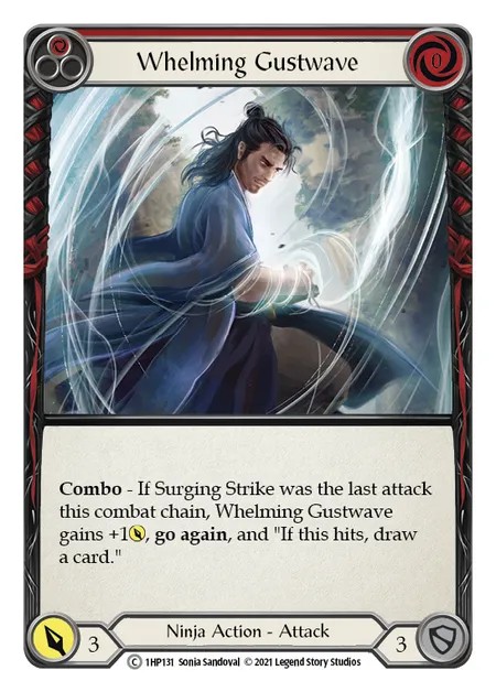 [1HP131]Whelming Gustwave[Common]（History Pack 1 Ninja Action Attack Red）【FleshandBlood FaB】