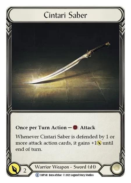 [1HP141]Cintari Saber[Rare]（History Pack 1 Warrior Weapon 1H Sword）【FleshandBlood FaB】