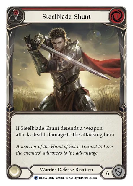 [1HP156]Steelblade Shunt[Rare]（History Pack 1 Warrior Defense Reaction Red）【FleshandBlood FaB】