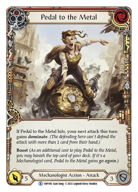 [1HP196]Pedal to the Metal[Rare]（History Pack 1 Mechanologist Action Attack Red）【FleshandBlood FaB】