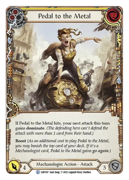 [1HP197]Pedal to the Metal[Rare]（History Pack 1 Mechanologist Action Attack Yellow）【FleshandBlood FaB】