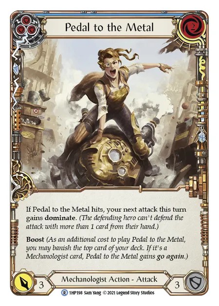 [1HP198]Pedal to the Metal[Rare]（History Pack 1 Mechanologist Action Attack Blue）【FleshandBlood FaB】