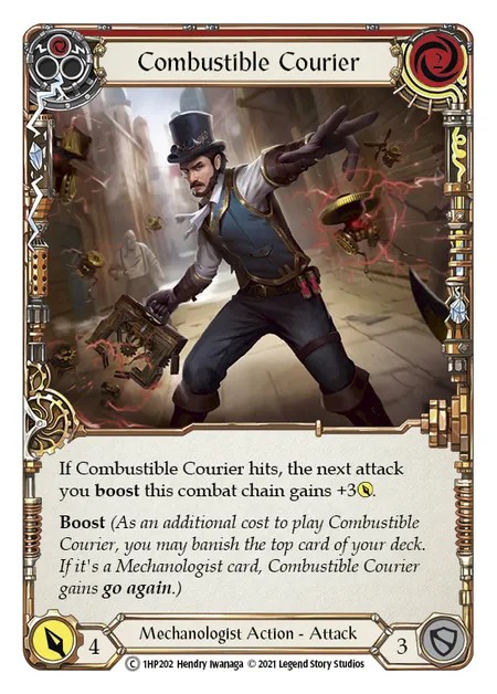[1HP202]Combustible Courier[Common]（History Pack 1 Mechanologist Action Attack Red）【FleshandBlood FaB】