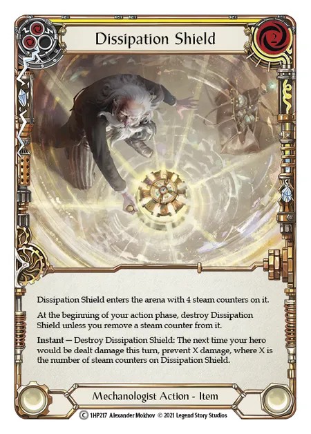 [1HP217]Dissipation Shield[Common]（History Pack 1 Mechanologist Action Item Non-Attack Yellow）【FleshandBlood FaB】