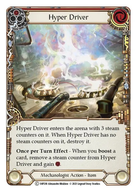 [1HP218]Hyper Driver[]（History Pack 1 Mechanologist Action Item Non-Attack Red）【FleshandBlood FaB】