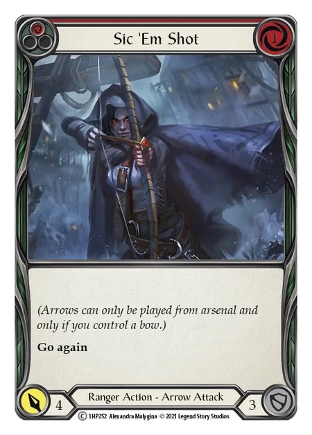 [1HP252]Sic ‘Em Shot[Common]（History Pack 1 Ranger Action Arrow Attack Red）【FleshandBlood FaB】