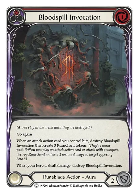 [1HP291]Bloodspill Invocation[Common]（History Pack 1 Runeblade Action Non-Attack Red）【FleshandBlood FaB】