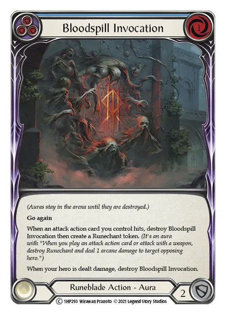 [1HP293]Bloodspill Invocation[Common]（History Pack 1 Runeblade Action Non-Attack Blue）【FleshandBlood FaB】