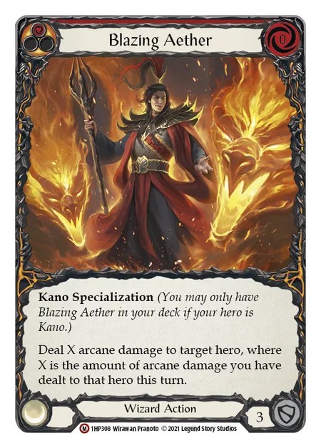 [1HP308]Blazing Aether[Majestic]（History Pack 1 Wizard Action Non-Attack Red）【FleshandBlood FaB】