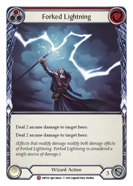 [1HP310]Forked Lightning[Majestic]（History Pack 1 Wizard Action Non-Attack Red）【FleshandBlood FaB】