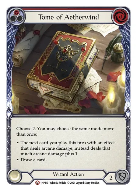 [1HP313]Tome of Aetherwind[Majestic]（History Pack 1 Wizard Action Non-Attack Red）【FleshandBlood FaB】