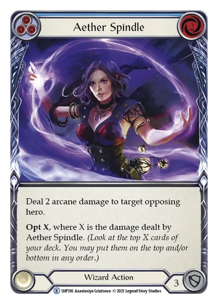 [1HP316]Aether Spindle[Rare]（History Pack 1 Wizard Action Non-Attack Blue）【FleshandBlood FaB】