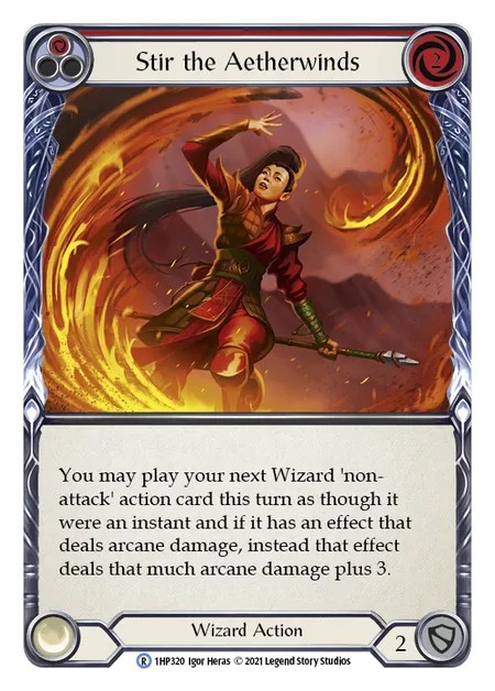 [1HP320]Stir the Aetherwinds[Rare]（History Pack 1 Wizard Action Non-Attack Red）【FleshandBlood FaB】