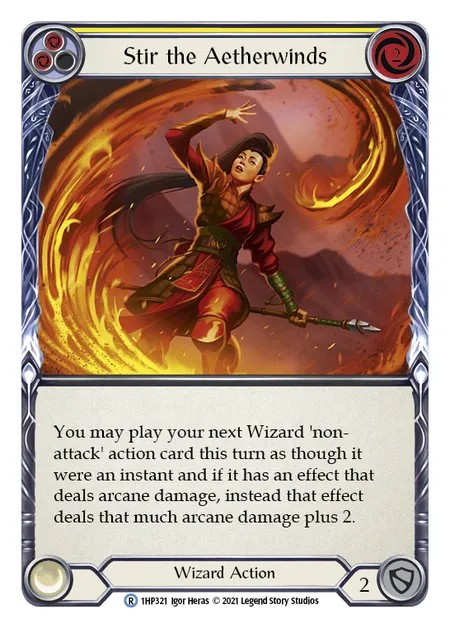 [1HP321]Stir the Aetherwinds[Rare]（History Pack 1 Wizard Action Non-Attack Yellow）【FleshandBlood FaB】
