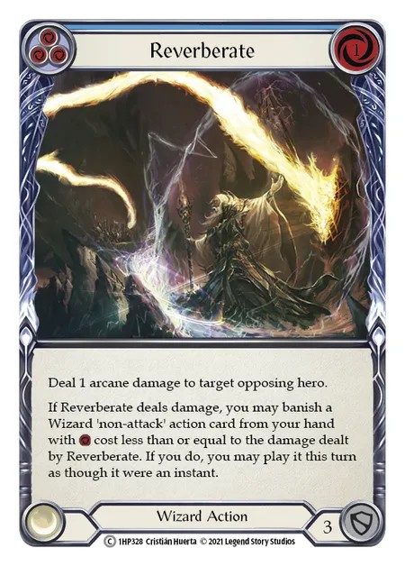 [1HP328]Reverberate[Common]（History Pack 1 Wizard Action Non-Attack Blue）【FleshandBlood FaB】