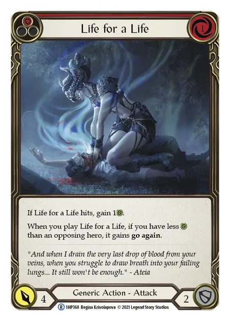 [1HP368]Life for a Life[Rare]（History Pack 1 Generic Action Attack Red）【FleshandBlood FaB】