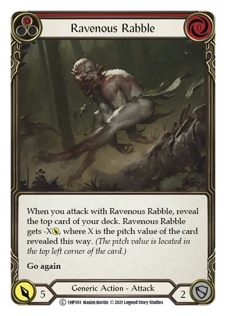 [1HP393]Ravenous Rabble[Common]（History Pack 1 Generic Action Attack Red）【FleshandBlood FaB】