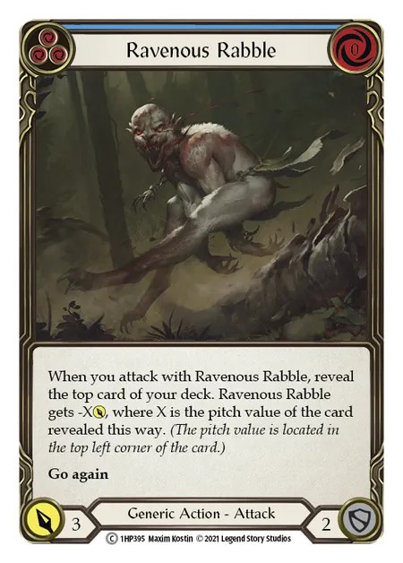 [1HP395]Ravenous Rabble[Common]（History Pack 1 Generic Action Attack Blue）【FleshandBlood FaB】