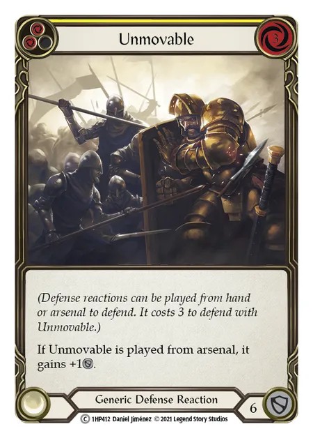 [1HP412]Unmovable[Common]（History Pack 1 Generic Defense Reaction Yellow）【FleshandBlood FaB】