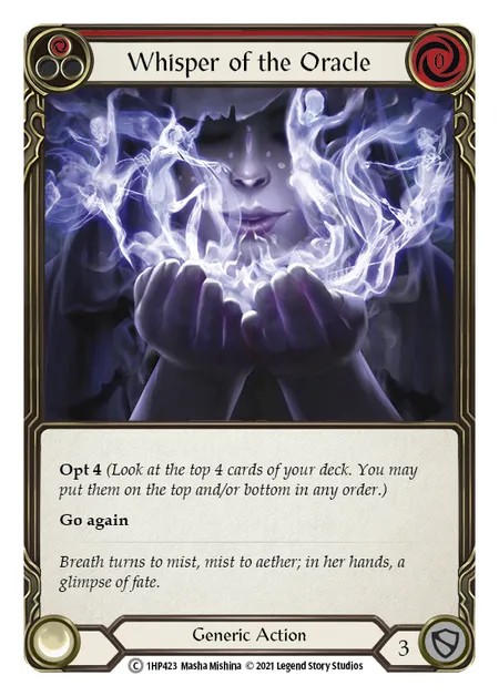 [1HP423]Whisper of the Oracle[Common]（History Pack 1 Generic Action Non-Attack Red）【FleshandBlood FaB】