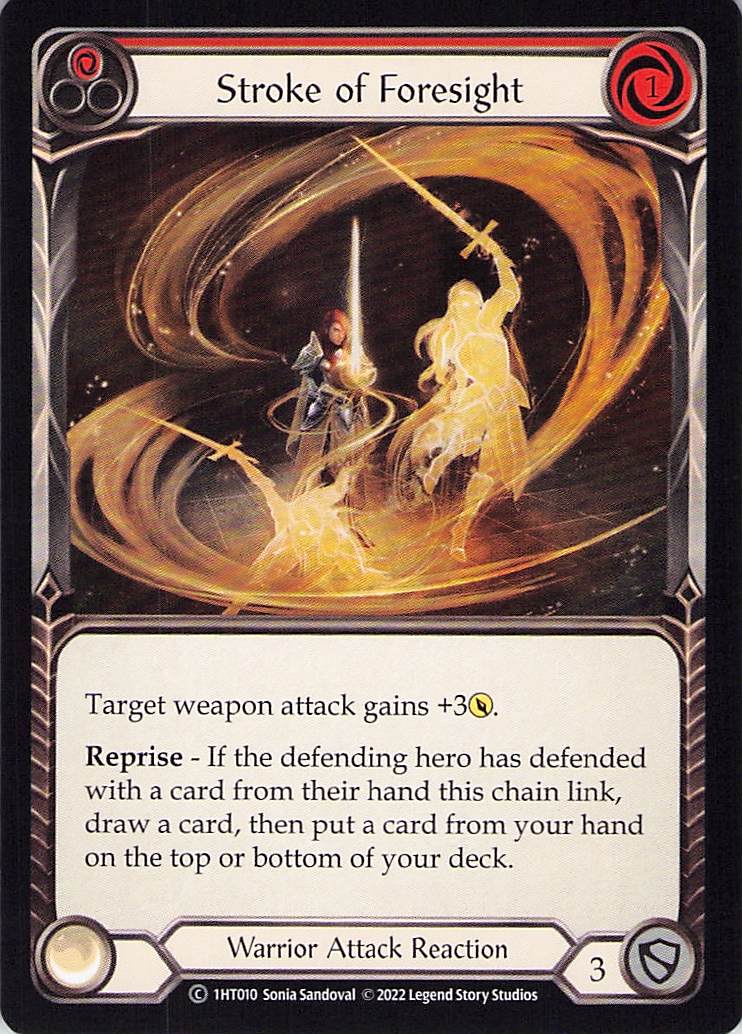 [1HT010]Stroke of Foresight[Common]（Blitz Deck Warrior Attack Reaction Red）【FleshandBlood FaB】