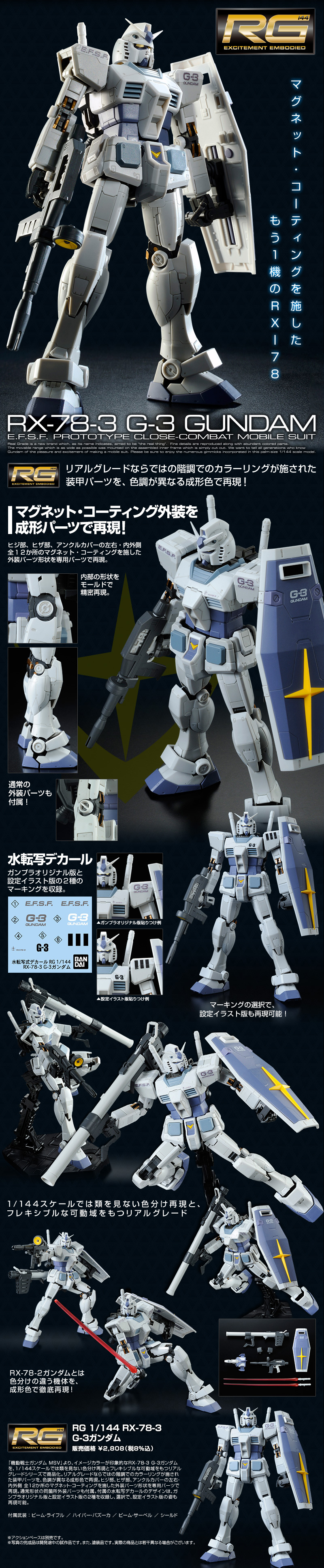 RG 1/144 RX-78-3 G-3ガンダム [Gundam “G-3”] | ガンプラはじめました 