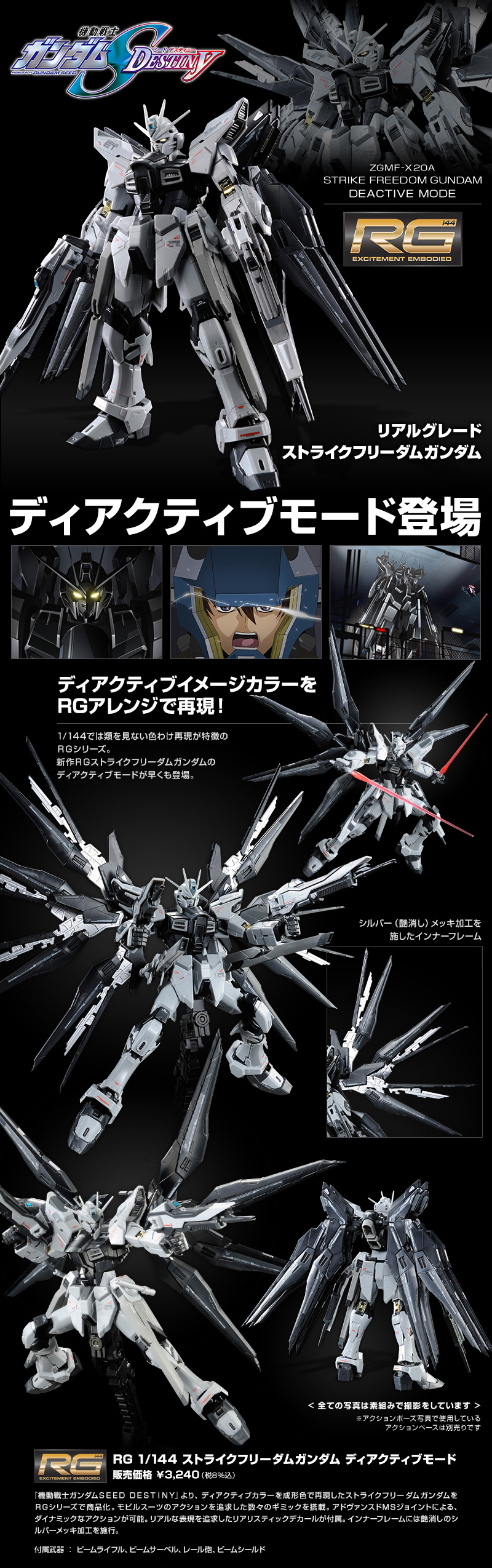 待望☆】 ＲＧ ストライクフリーダムガンダム ディアクティブモード