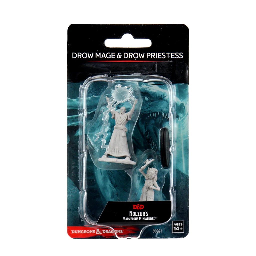 D&D NOLZUR’S MARVELOUS MINIATURES:WAVE 12-Drow Mage & Drow Priestess 90071 634482900710