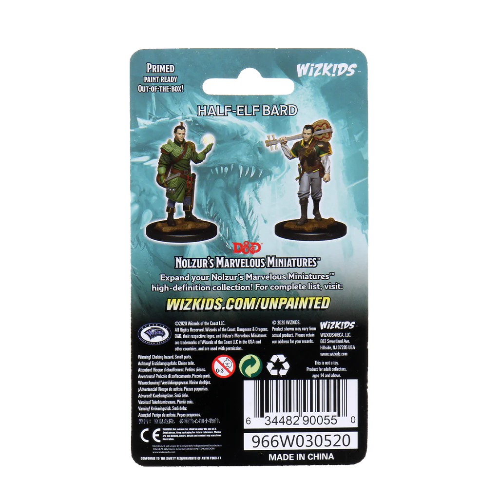 D&D NOLZUR’S MARVELOUS MINIATURES:WAVE 12-Half-Elf Bard 90055 634482900550